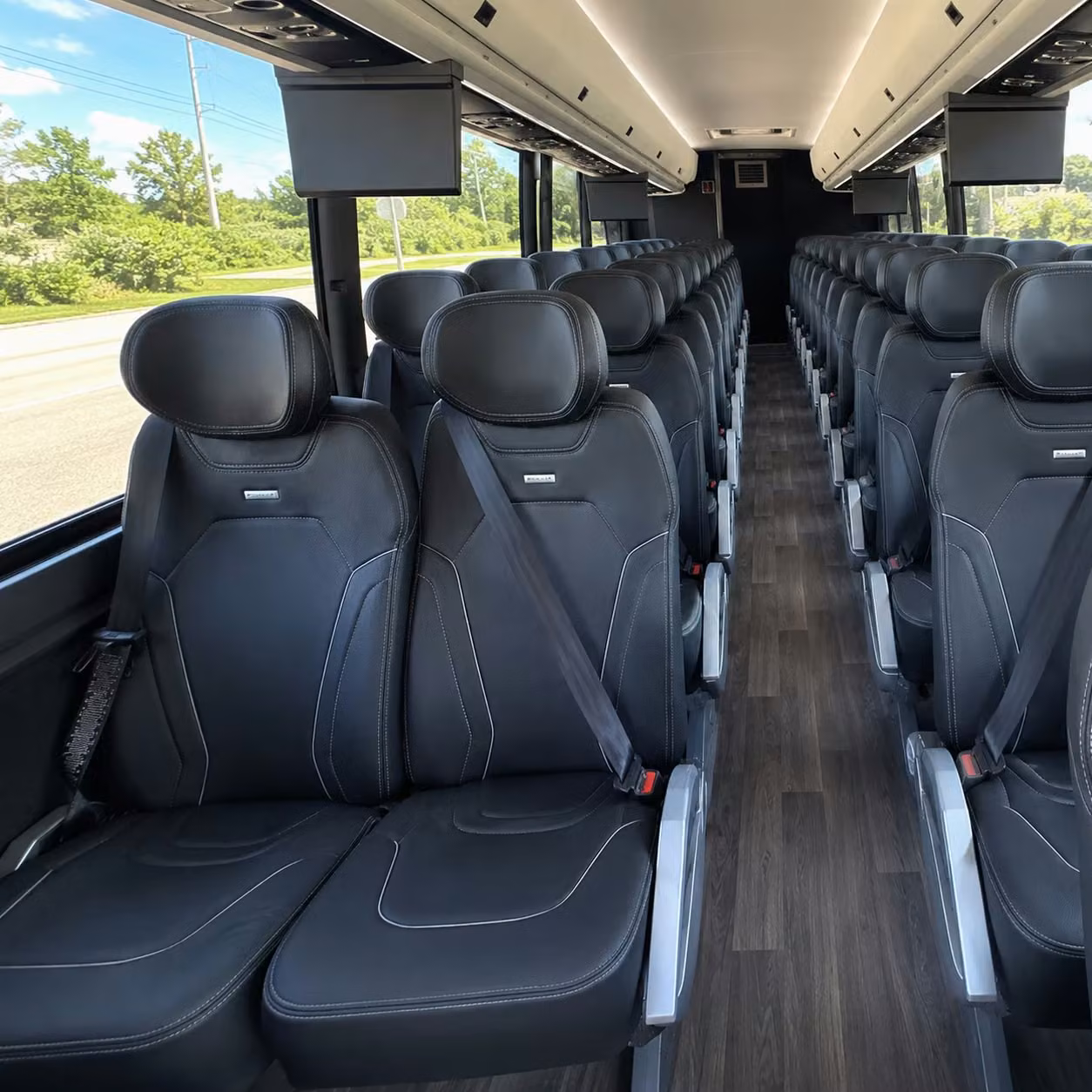 56 passenger charter bus inside